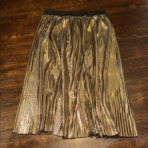 Forever 21 Shimmering Gold A-Line Skirt
